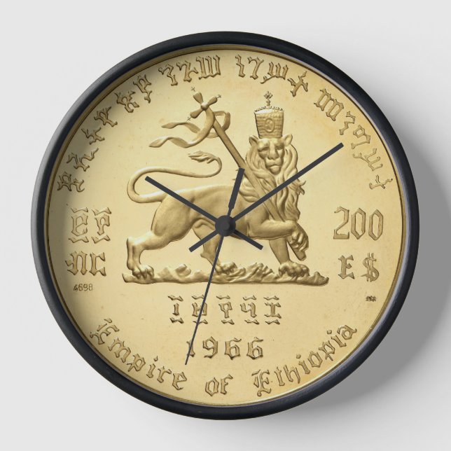 Lion of Judah Jah Rastafari Rasta Reggae Roots Clock (Front)