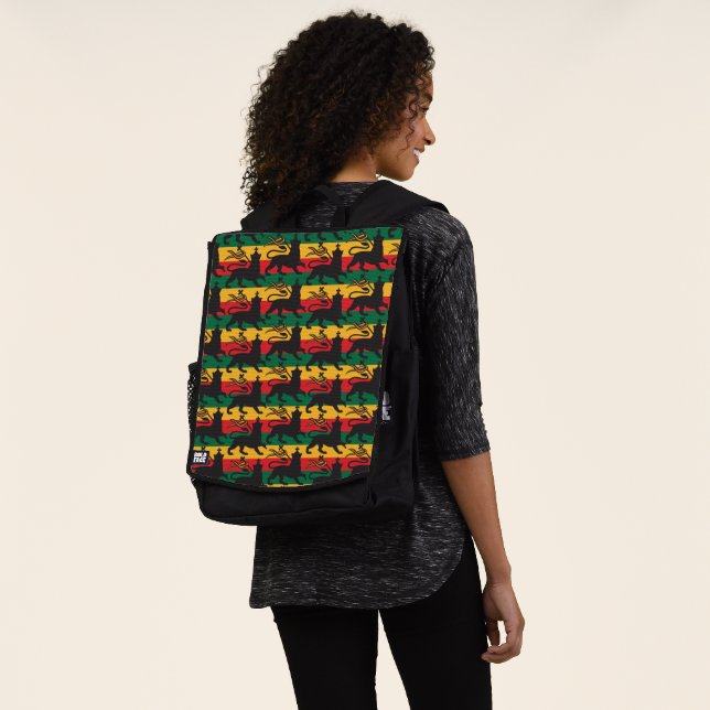 Lion of Judah - Jah Rastafari - Reggae Rucksack Backpack (Worn)