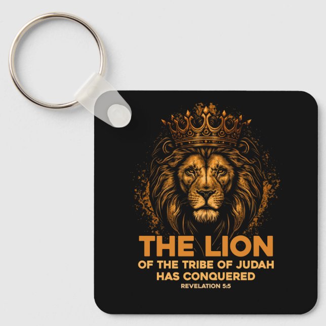 Lion Of Judah Jesus Bible Verse Christian Revelati Keychain (Front)