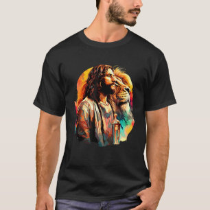 Lion Of Judah Jesus Christian Faith Men Women Gift T-Shirt