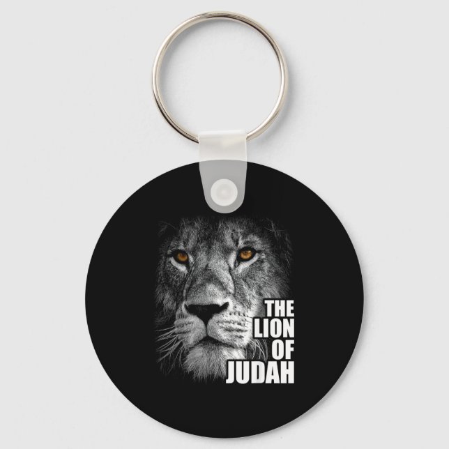 Lion Of Judah Jesus Christian Faith Over Fear  Keychain (Front)