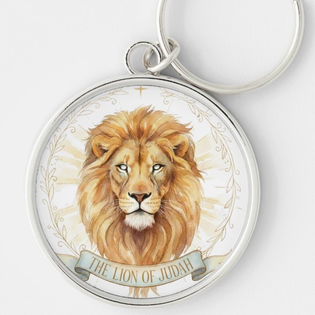 Lion of Judah Keychain - Bold Christian Strength  (Front)