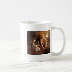 Lion Of Judah Lamb God Cross Jesus Light God Coffee Mug
