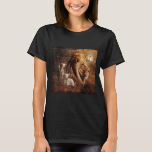 Lion Of Judah Lamb God Cross Jesus Light God  T-Shirt