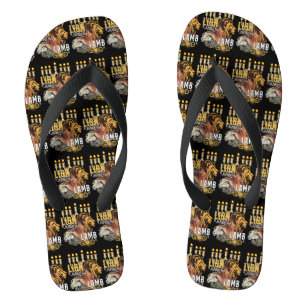 Lion Of Judah Lamb Of God Black Unisex Flip Flops