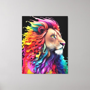 Lion of Judah Majestic Colourful Vibrant Christian Canvas Print