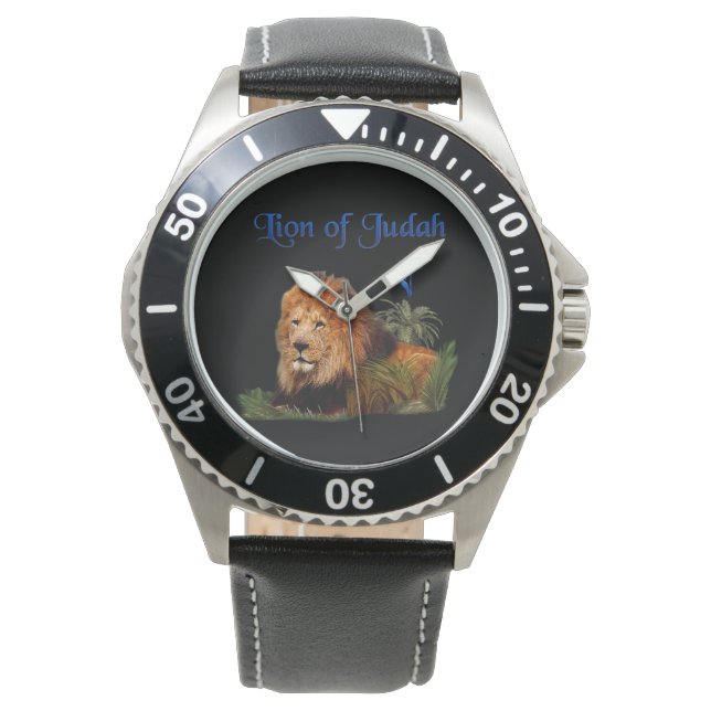 Lion of Judah mens Christian watches (Front)