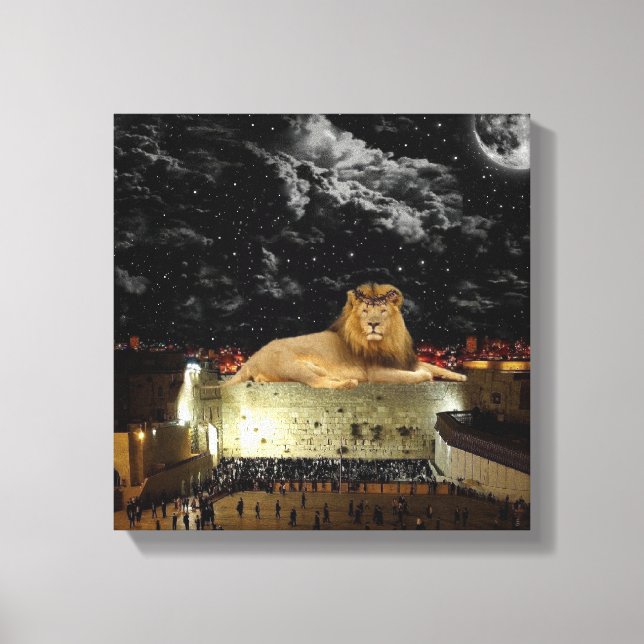 Lion Of Judah On The Western Wall Canvas Print (Front)