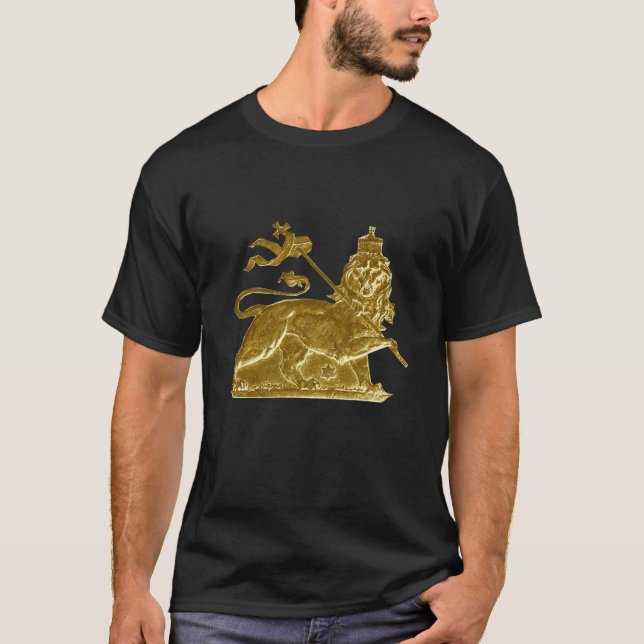 Lion of Judah Rasta Metalic Design T-shirt (Front)
