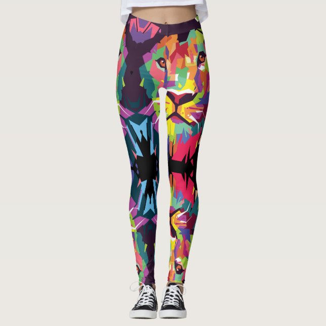 Lion of Judah - Rasta Poly - Power Yoga Leggings (Front)
