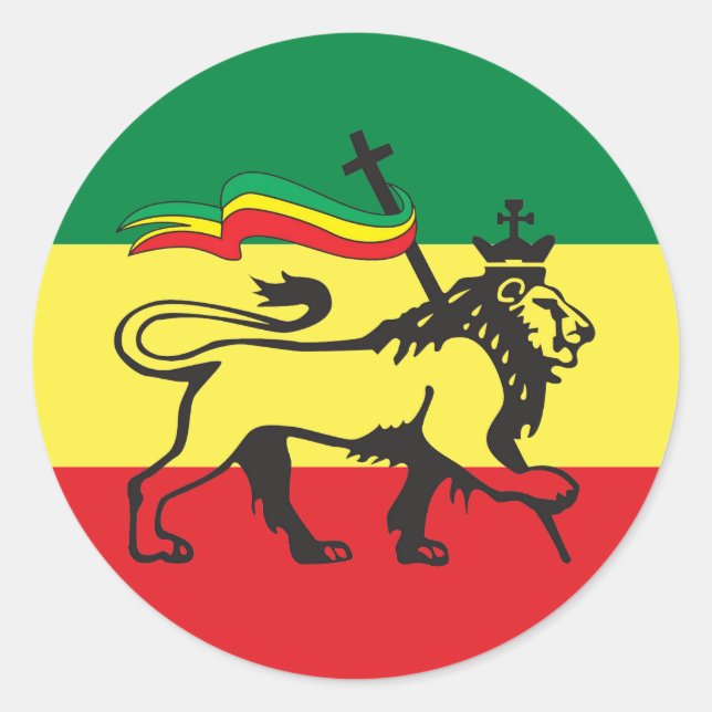 Lion of Judah - Rastafara - Jah Rastafari Sticker (Devant)