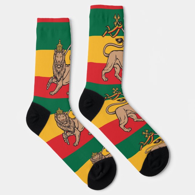 Lion of Judah Reggae Rasta Zion I-N-I Trinity Socks (Right)