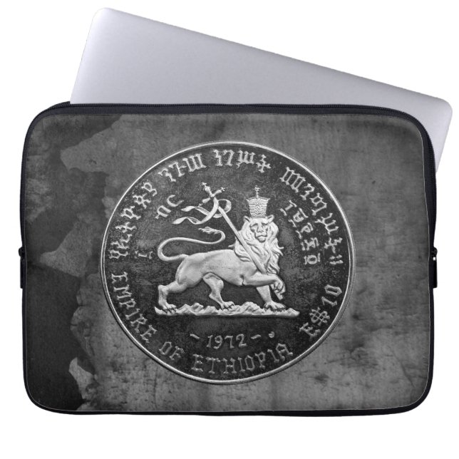 Lion of Judah Selassie Rasta Reggae Africa Roots Laptop Sleeve (Front)