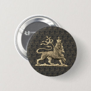 Lion of Judah Shirt Jah Army Rasta Tee 2 Inch Round Button