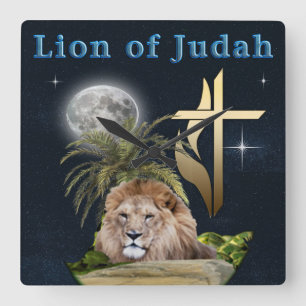 Lion Of Judah    Square Wall Clock