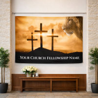 Lion of Judah Three Crosses Golden Church Pastor
