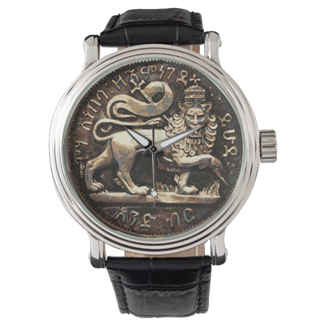 Lion of Judah Watch Ancient Lion Gold Design (Front)