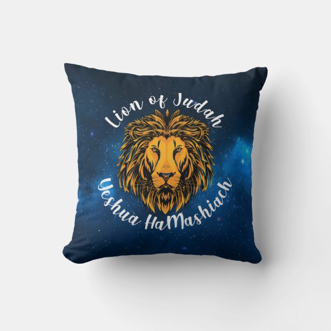 Lion of Judah Yeshua HaMashiach The Saviour Throw Pillow (Front)
