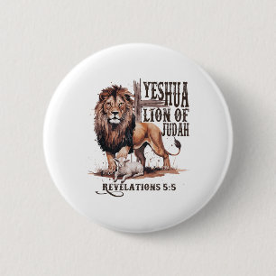 Lion Of Judah Yeshua Jesus Bible Religious Christi 2 Inch Round Button