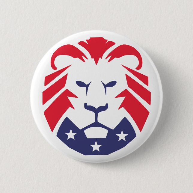 Lion of Patriots Flag 2 Inch Round Button (Front)