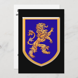 Lion on Blue Shield Invitation