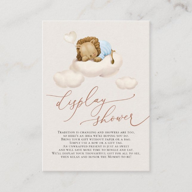 Lion on Cloud Display Shower Enclosure Card (Front)