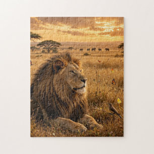 Lion on the African Savanna Jigsaw Puzzle