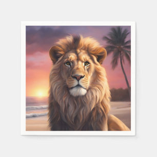 Lion on the beach napkin