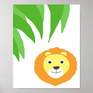 lion painting art poster