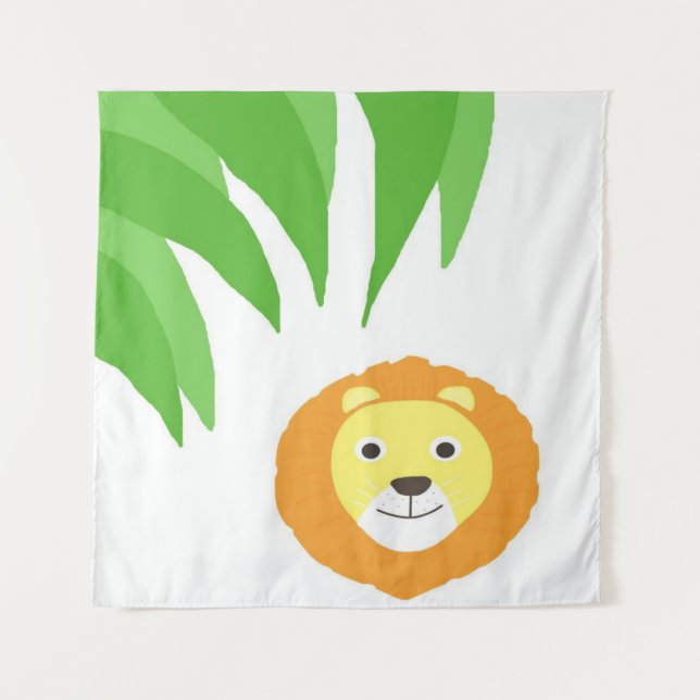 lion painting art tapestry (Front)