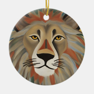 Lion Painting Ceramic Ornament