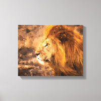 Lion Painting Golden King Art