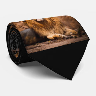 Lion Pattern Print Design Tie