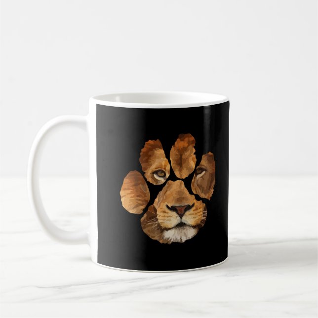 Lion Paw Print Animal Coffee Mug (Left)