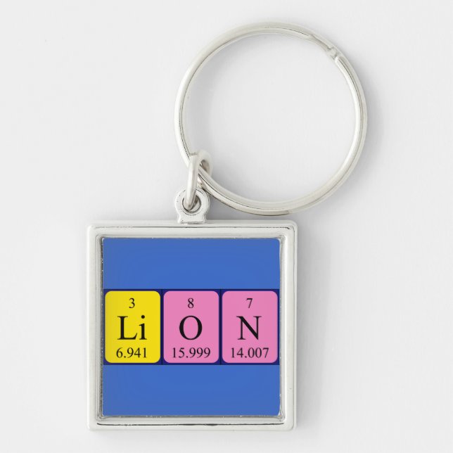 Lion periodic table name keyring (Front)