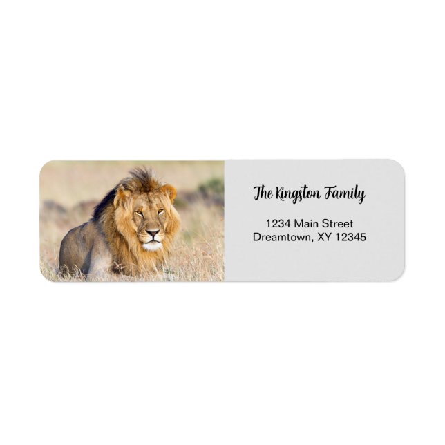 Lion photo personalized Return Address Label (Front)