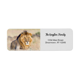 Lion photo personnalisée Adresse de retour Label