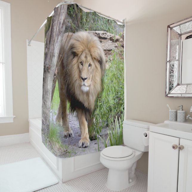 Lion Photo Print Shower Cutrain (In Situ)