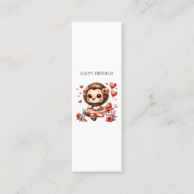 Lion Pilot Birthday Calling Card (Front)