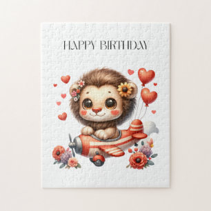 Lion Pilot Birthday Jigsaw Puzzle