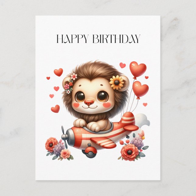 Lion Pilot Birthday Postcard (Front)