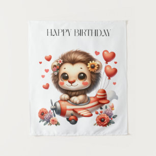 Lion Pilot Birthday Tapestry