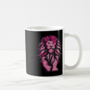 Lion Pink Bandana Breast Cancer Awareness Survivor Coffee Mug