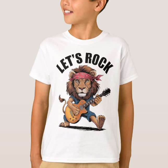 Lion playing guitar T-Shirt (Front)