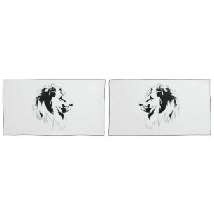 Lion Portrait (black)  Pillowcase