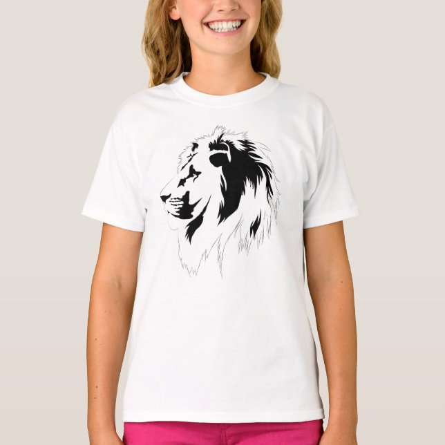 Lion Portrait (black)  T-Shirt (Front)