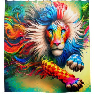 Lion Portrait Electric Colour Mane