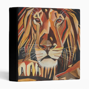 Lion Portrait In Geometric Art Style Binder