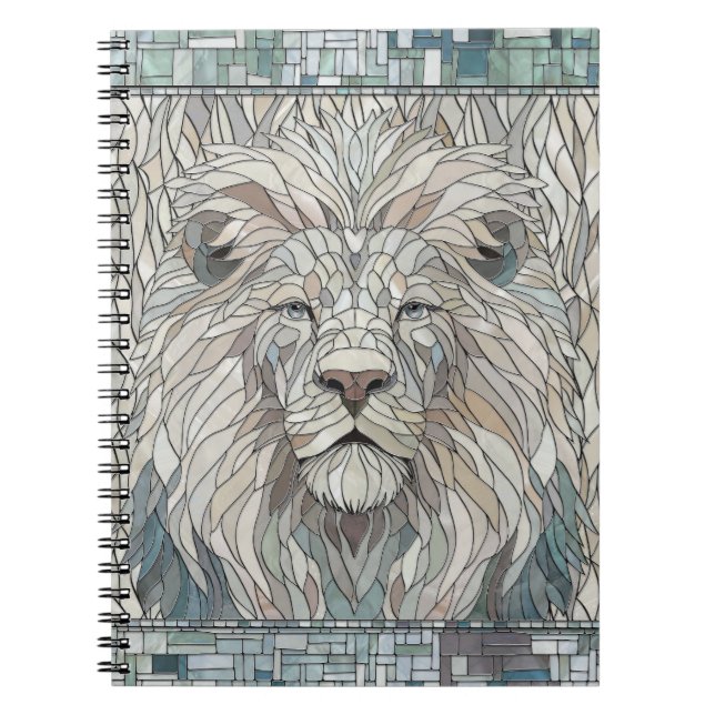Lion Portrait Mosaic Art  Notebook (Front)