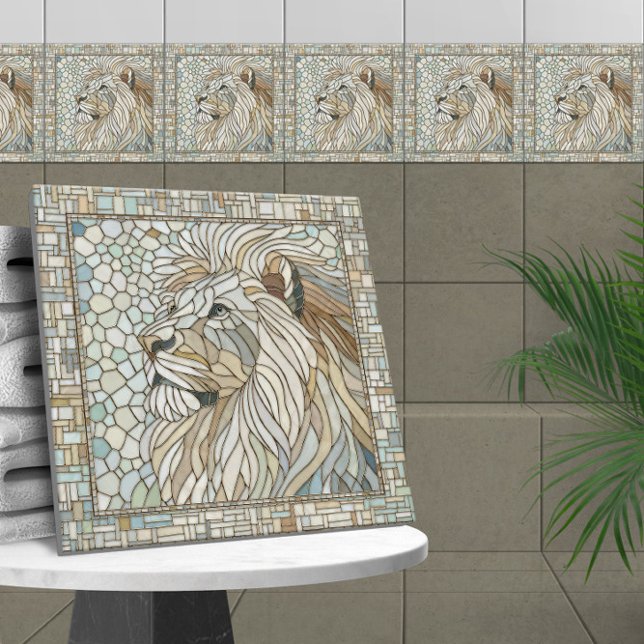 Lion Portrait Mosaic Art  Tile (Creator Uploaded)
